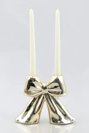 Bougeoir double noeud doré Expédition Rapide